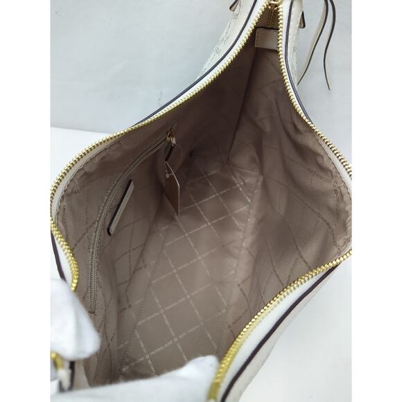 Michael Kors Maeve Vanilla Ivory Leather Zipper Closure Hobo Shoulder Bag - NWT - Picture 10 of 16